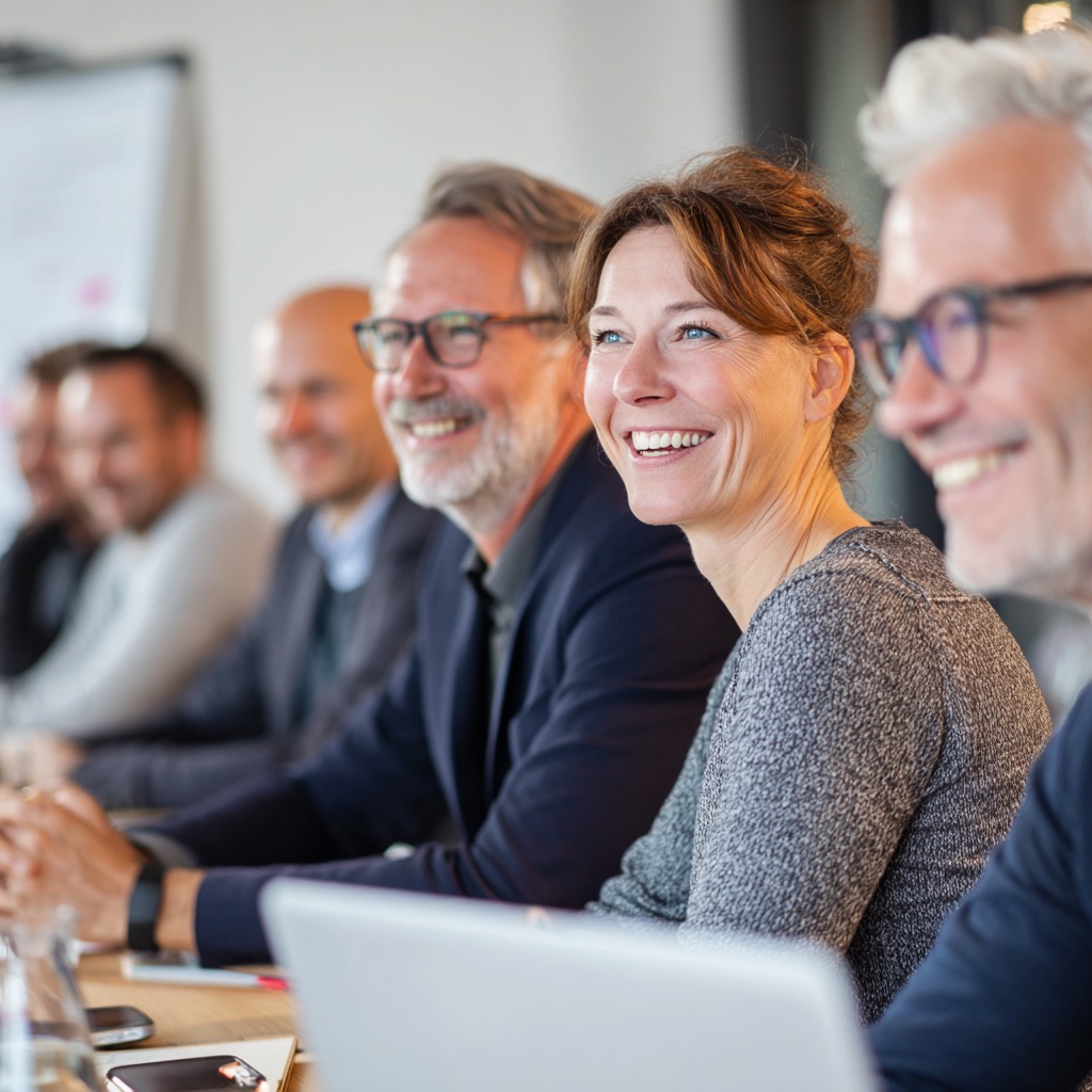 Lernende Führungskräfte in einem Seminar